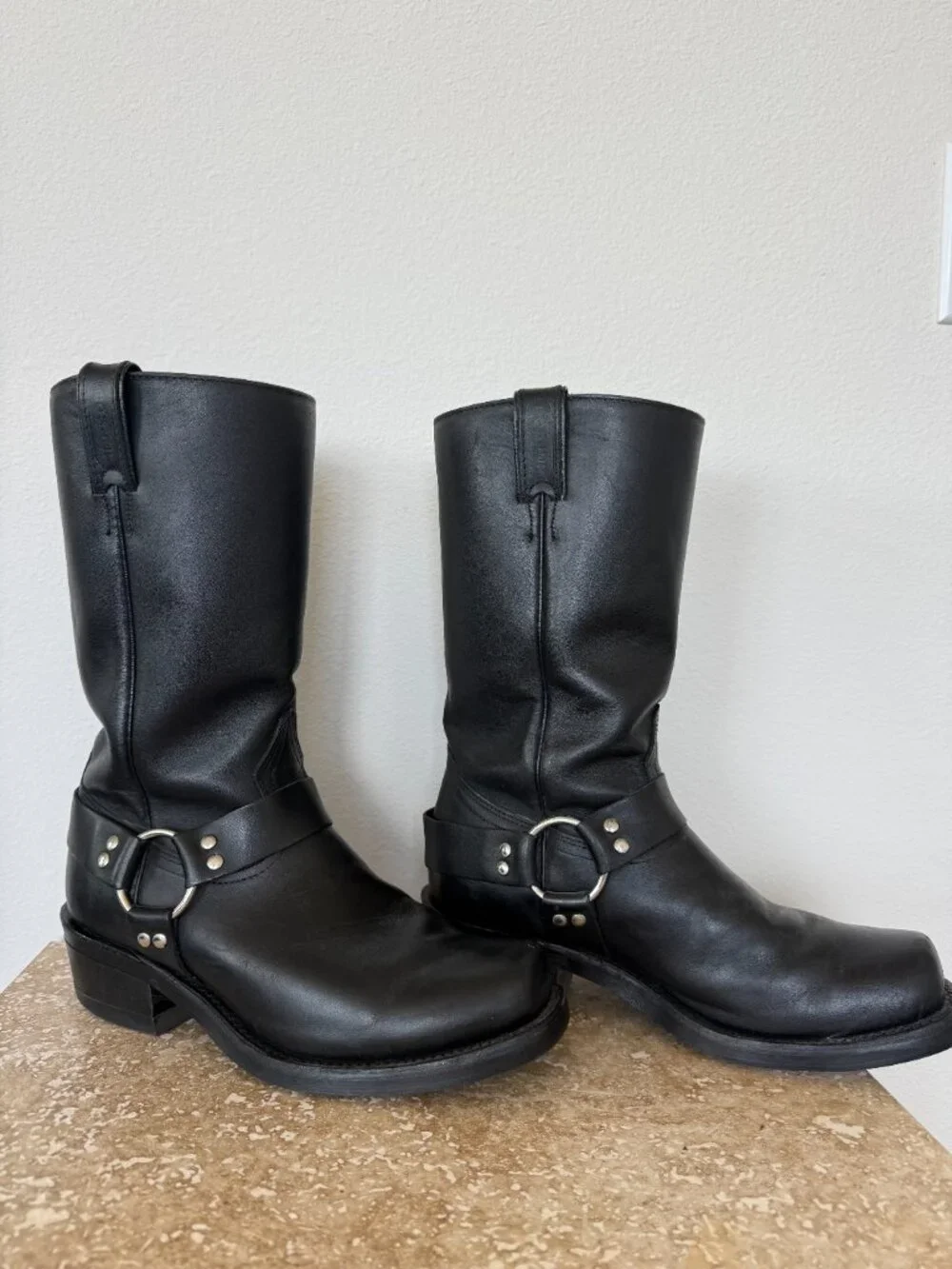 Boulet Black Leather Engineer Boots Made in Canada Men's 8 Motorcycle Biker